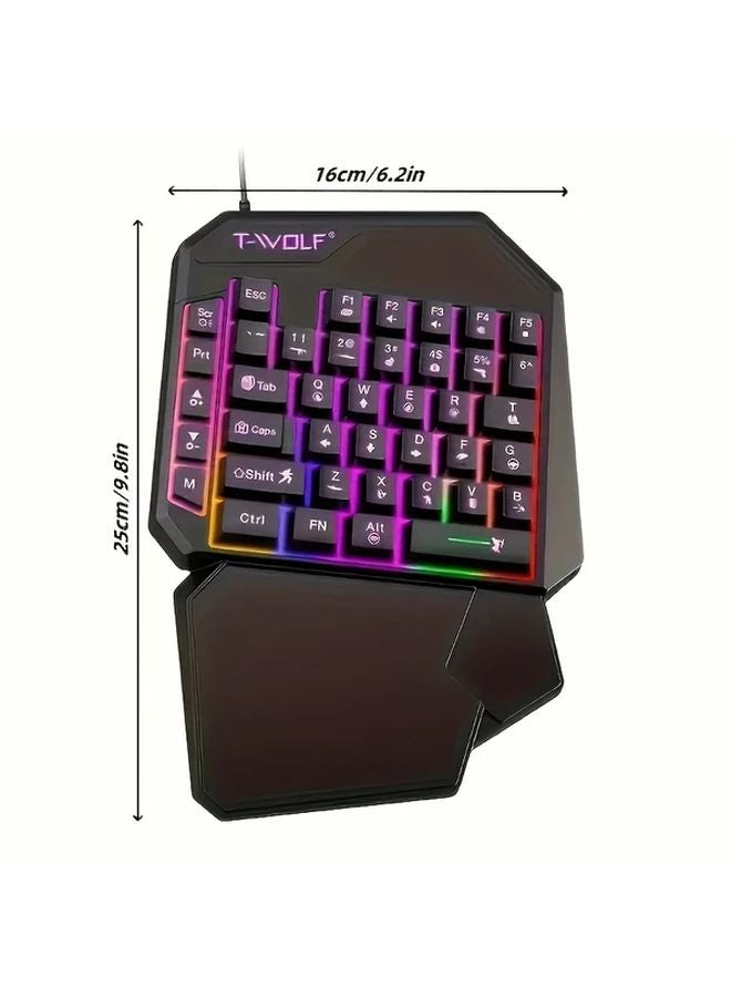 1pc Compact 40 Percent Wired Gaming Keyboard 7 RGB Modes Detachable Wrist Rest - Image 3